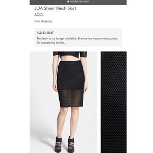 NEW Nordstrom J.O.A. Mesh Skirt